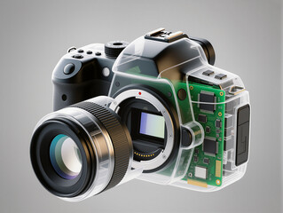 digital slr camera with lens