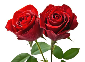 Naklejka premium PNG Two red roses flower photography arrangement.