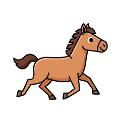 Fototapeta premium Cartoon Horse Running Freely