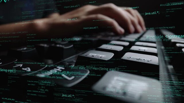 This image portrays an abstract view of coding and data flow, emphasizing technology and programming concepts through vibrant digital elements and coding syntax visuals. Xenic