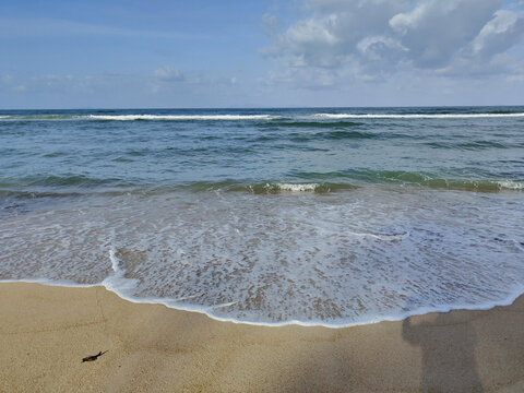 Sea Beach Scenery Nature Background at at Pantai Bukit Keluang (Bukit Keluang Beach) in Besut, Terengganu, Malaysia 