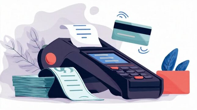 Contactless Payment Processing and POS Terminal Transaction Animation