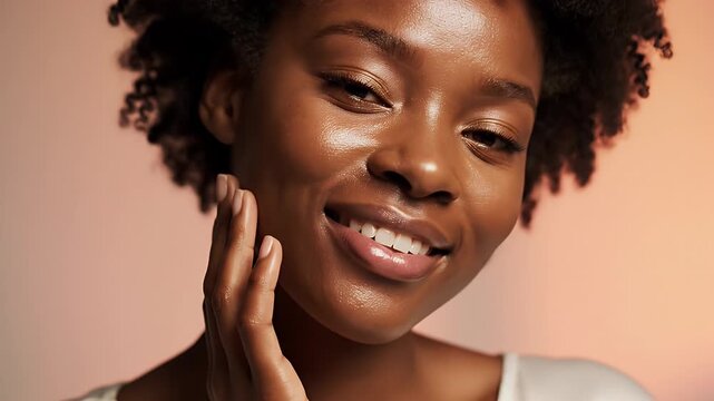 Beautiful Black Woman with Glowing Skin Posing for a Portrait.