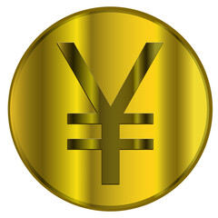 Obraz premium Pièce de monnaie YEN dorée 