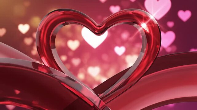 A romantic Valentine's Day scene featuring heart, love, ribbon, decoration, and affection in a tender gesture