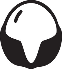 Obraz premium Abstract black silhouette of a stylized chestnut or nut, suggesting natural products, autumn themes, and healthy snacks.