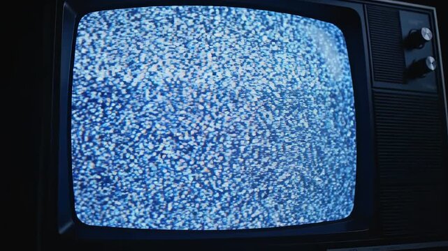 Old television with static noise