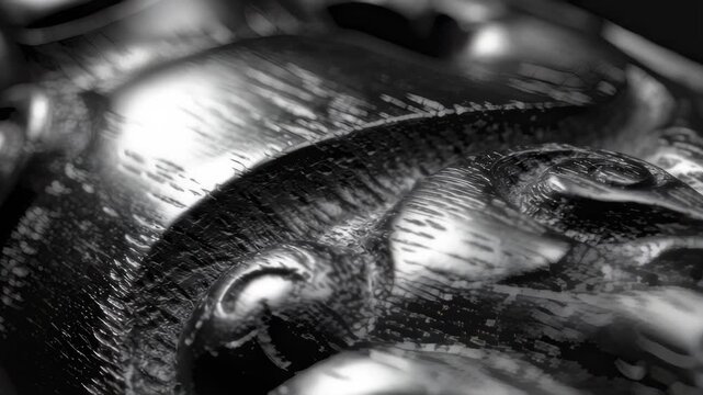 Intricate Abstract Formations Flow in a Metallic Texture Background