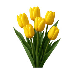 Fototapeta premium PNG Vibrant yellow tulip bouquet