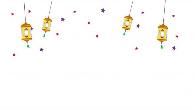 Animated lantern footage glowing with spiritual light, symbolizing Ramadan and Eid celebrations