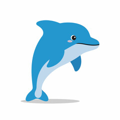 Obraz premium Cartoon Dolphin Jumping