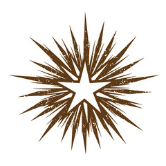 Fototapeta premium Vintage Grunge texture grungy starburst design element with sharp points and distressed texture on white background for graphic design use