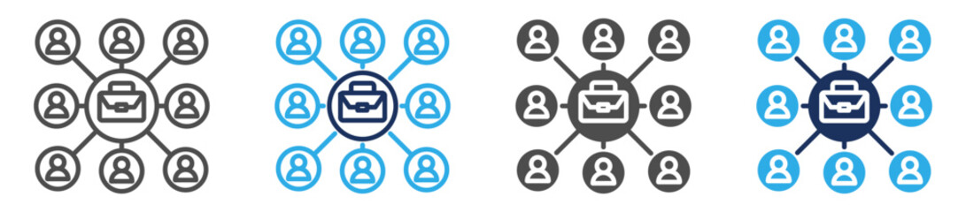 business networking icon sheet with multi concept