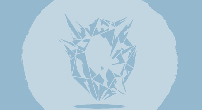 Intricate Abstract Geometric Crystal Formation Design with Sharp Facets and Cool Blue Tones, Evoking a Sense of Frozen Beauty
