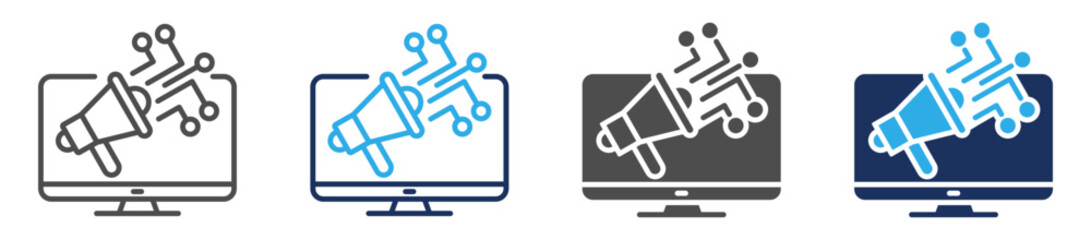 digital marketing icon sheet with multi concept