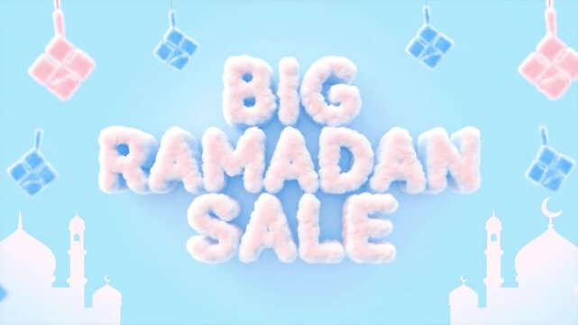 Big Ramadan Sale banner background vector template promotion featuring geometric Islamic mosque icons and abstract festive ornamental design for holy month discounts
