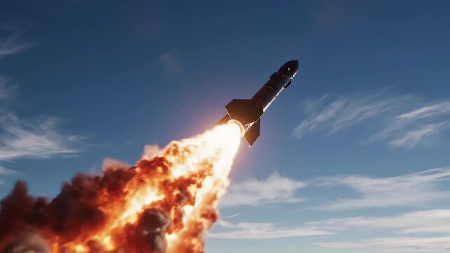Rocket Launch in Sky