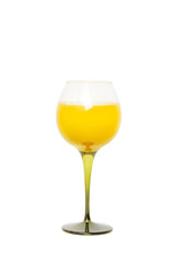 Glass with orange juice isolated on white background