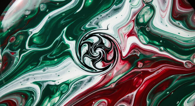 Somaliland Map Colors Abstract Green White and Red Fluid Art 