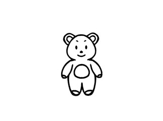Obraz premium cute bear cartoon can be used as a sticker and coloring sketch with outline