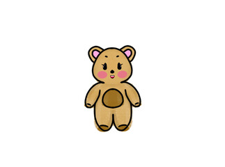 Fototapeta premium cute bear cartoon can be used as a sticker and coloring sketch with outline