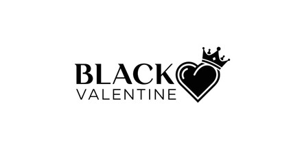 Black Valentine Heart Logo Design Element 1.