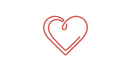 Red Heart Icon Simple Design Element.