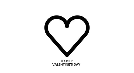 Simple Black Heart Shape Valentines Day.