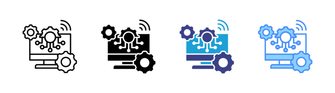 It Systems icon set multiple style collection