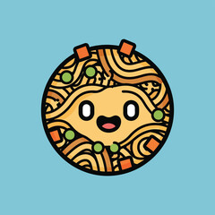 Noodle Dish Cartoon Character