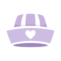 Cute Nurse Hat with Heart Symbol - Healthcare Medical Care Icon