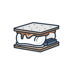 Delicious S'more with Gooey Marshmallow, Chocolate, and Graham Cracker