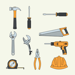 Naklejka premium Construction Tools Set