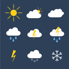 Minimal Weather Icons Set for UI and Forecast Design