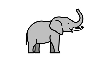 Obraz premium Simple Line Drawing of an Elephant.