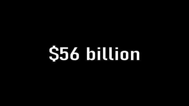 Large White Text countdown  "$100 billion" Displayed Prominently on a Black Background Representing a Significant Financial Figure or Economic Value