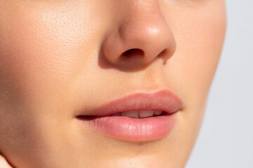 Naklejka premium Close-Up of Woman's Skin Highlighting Natural Beauty and Texture