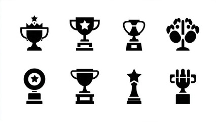 set of trophy cups