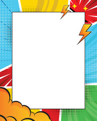 Abstract creative concept comic pop art style blank, layout template background

