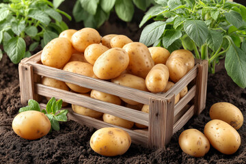 Raw potatoes agricultural harvest