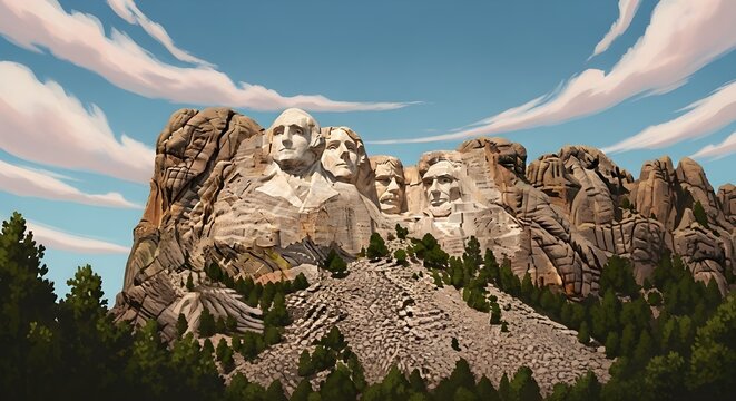 Mount rushmore presidents' day monument featuring george washington thomas jefferson theodore roosevelt and abraham lincoln