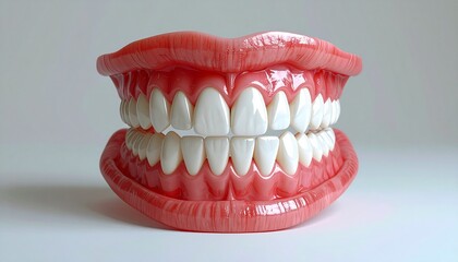 Obraz premium Dental Model with Artificial Teeth and Gums.