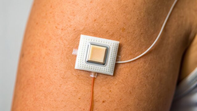 Detailed View of Skin Patch Sensor for Glucose Monitoring Device