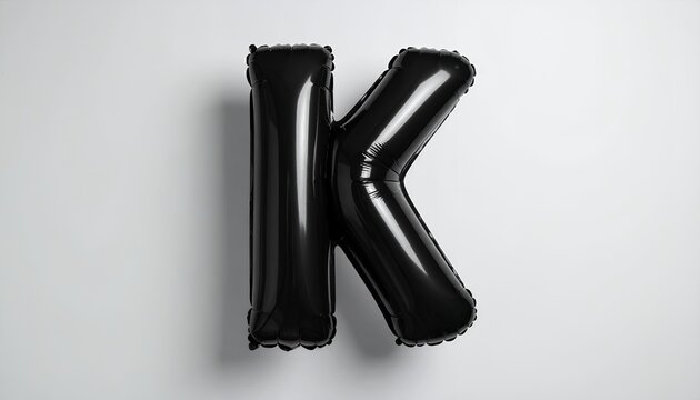 Black letter K balloon on a clean white background.
