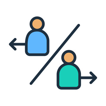 Churn Rate Icon - Lineal Color