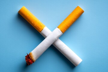 Minimalistic Illustration of Cigarettes Highlighting Health Risks of Smoking