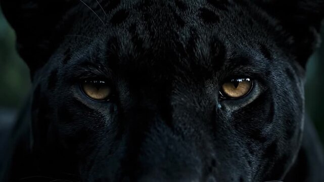 Black Panther Closeup Eyes Wildlife Animal.