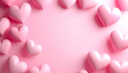 Minimal valentine card background with soft pink gradient and subtle heart shapes, clean center space for message, elegant modern style