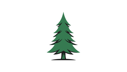 Obraz premium Stylized Green Evergreen Tree Illustration.