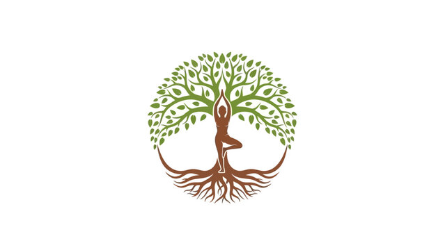 Tree with roots and leaves.